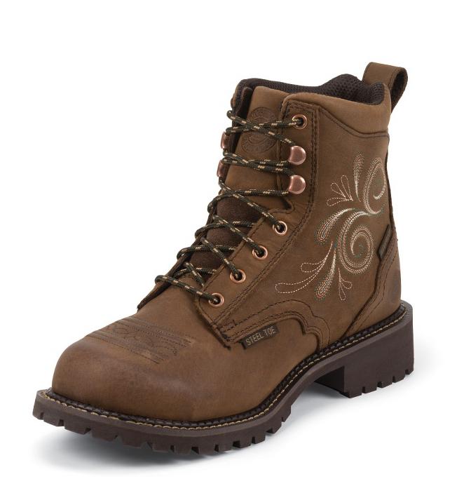 justin ladies gypsy steel toe waterproof work boots